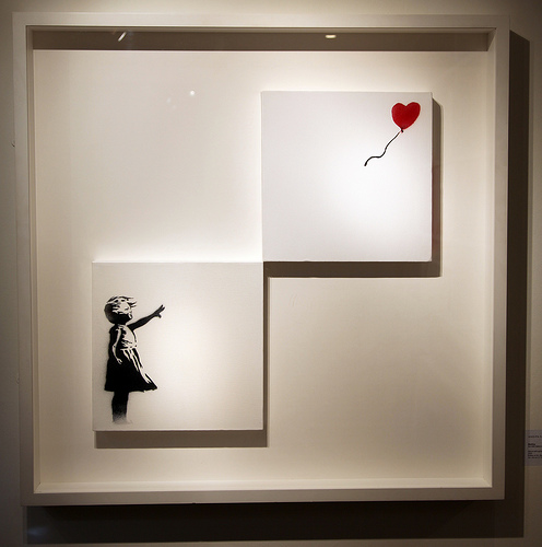 Banksy - Girl With A Balloon double canvas