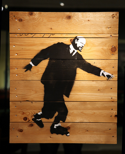 Banksy Lenin On Rollerskates