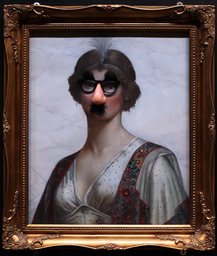 Banksy - Lady with a comedy nose