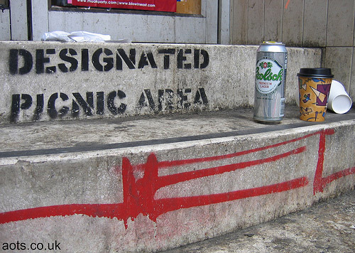Banksy Designated Picnic Area stencil