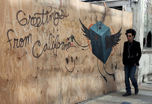Jeff Soto 'Greetings From California' graffiti, Brick Lane, London