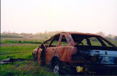Burnt out car, Feltham