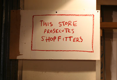 This store prosecutes shopfitters