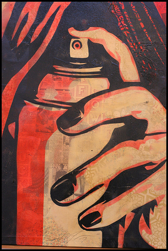 Shepard Fairey - Nineteeneightyfouria Spray Can detail